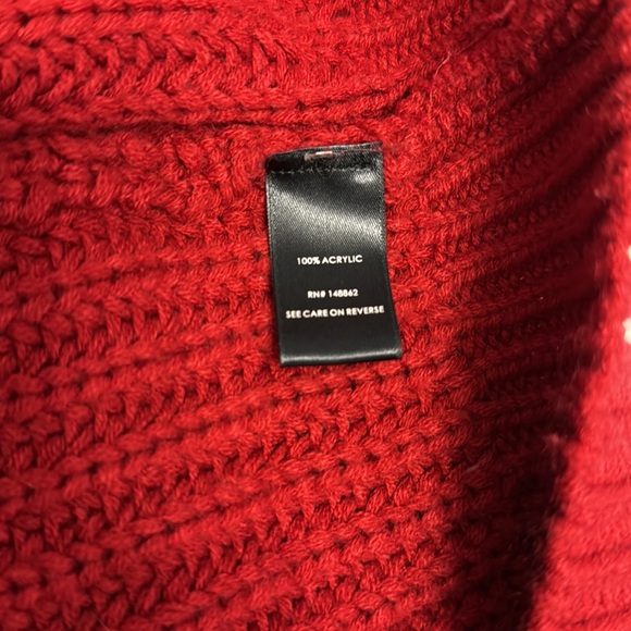 Red Torrid Sweater with Black tie closure in back Red Knit Chunky Cable Size 4 - Picture 5 of 9